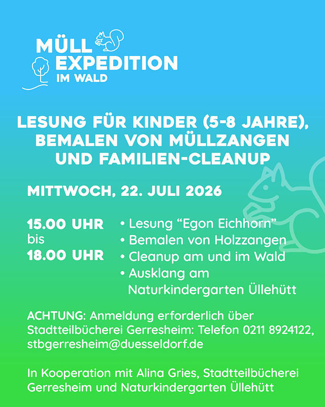 Müllexpedition im Wald am 22.07.2026 Müllexpedition im Wald am 22.07.2026